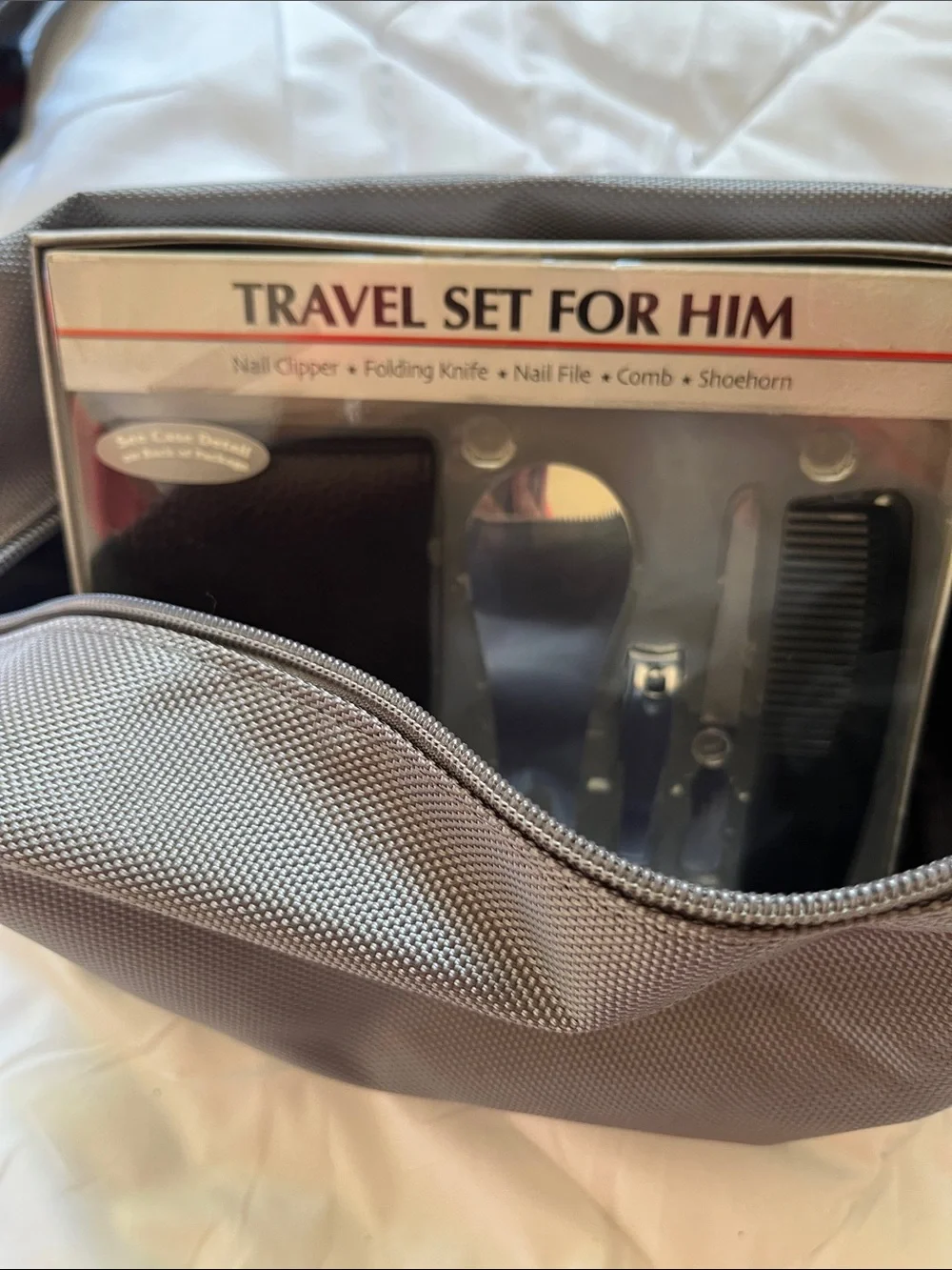 Men's Travel Grooming Kit — Brown